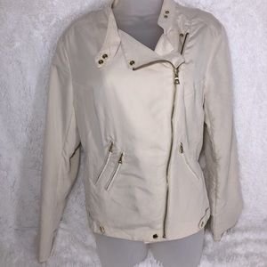 cream lightweight bomber jacket